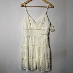 Altar'd State Women’s Ivory Swiss Dot Mini Dress Size Large